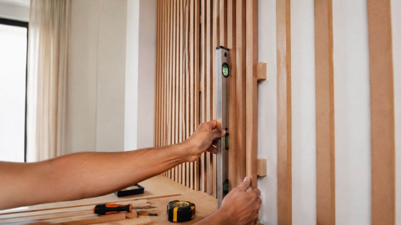 Decoração barata com parede ripada transforma o ambiente sem exigir reforma grande demais em casa
