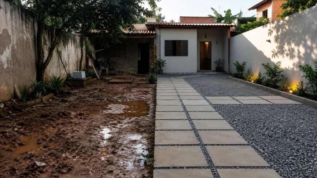 Reformar quintal de terra fica mais fácil quando você escolhe materiais práticos e acessíveis