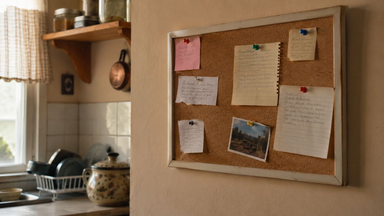 O quadro de recados na cozinha que deixava a rotina da casa mais simples e organizada