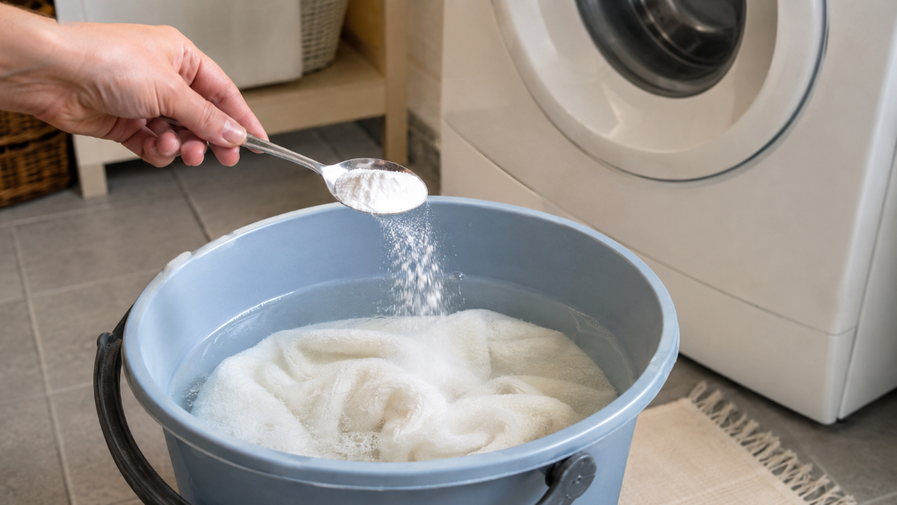 Adicione 1 colher de sopa deste ingrediente à água de molho: suas toalhas manchadas ficarão como novas, sem esfregar