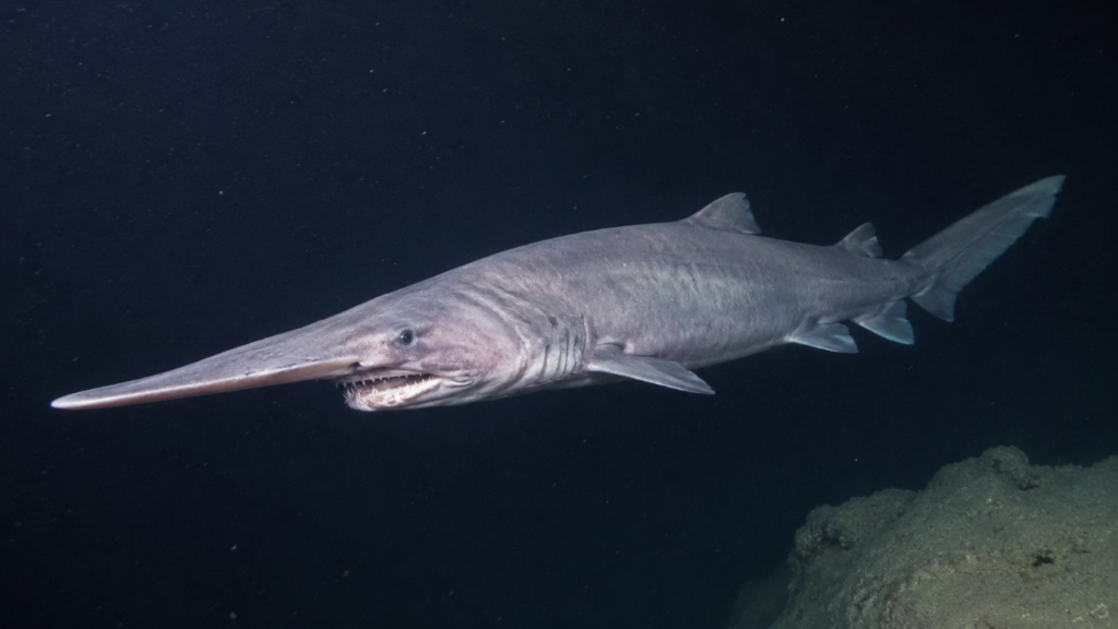 Pesquisadores flagram um tubarão-duende vivo pela primeira vez em seu habitat natural, e o que apareceu nas profundezas surpreendeu cientistas