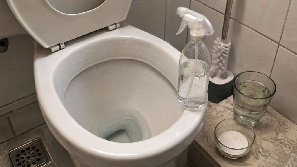 Borrifar água com bicarbonato no vaso sanitário pode ajudar no problema que mais incomoda no banheiro