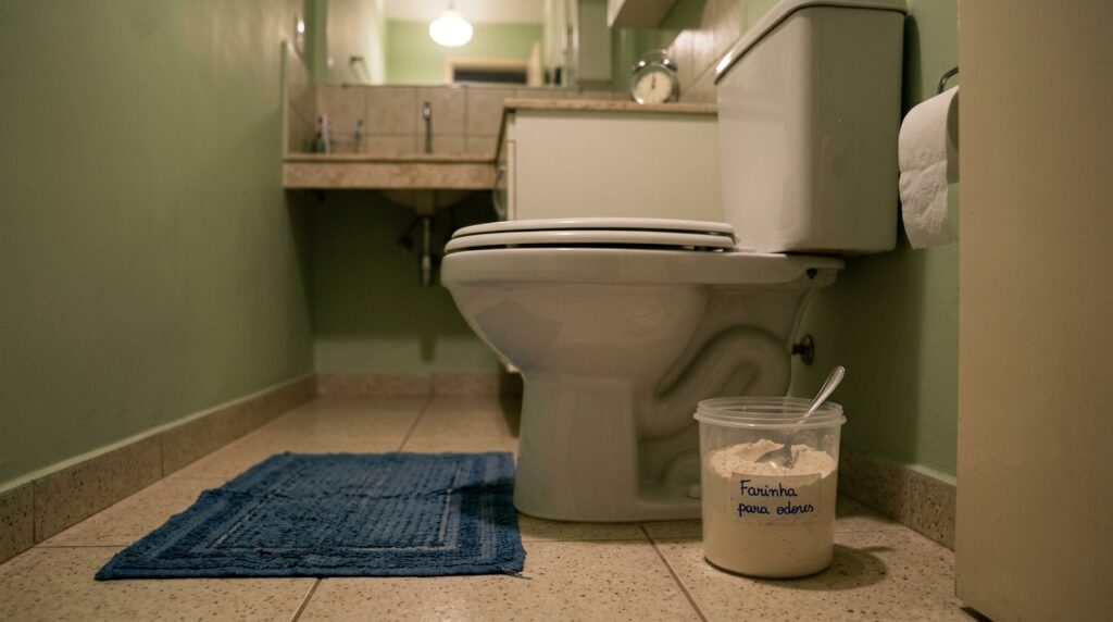 Jogar farinha no vaso sanitário à noite: uma colherada resolve um problema que todo mundo enfrenta