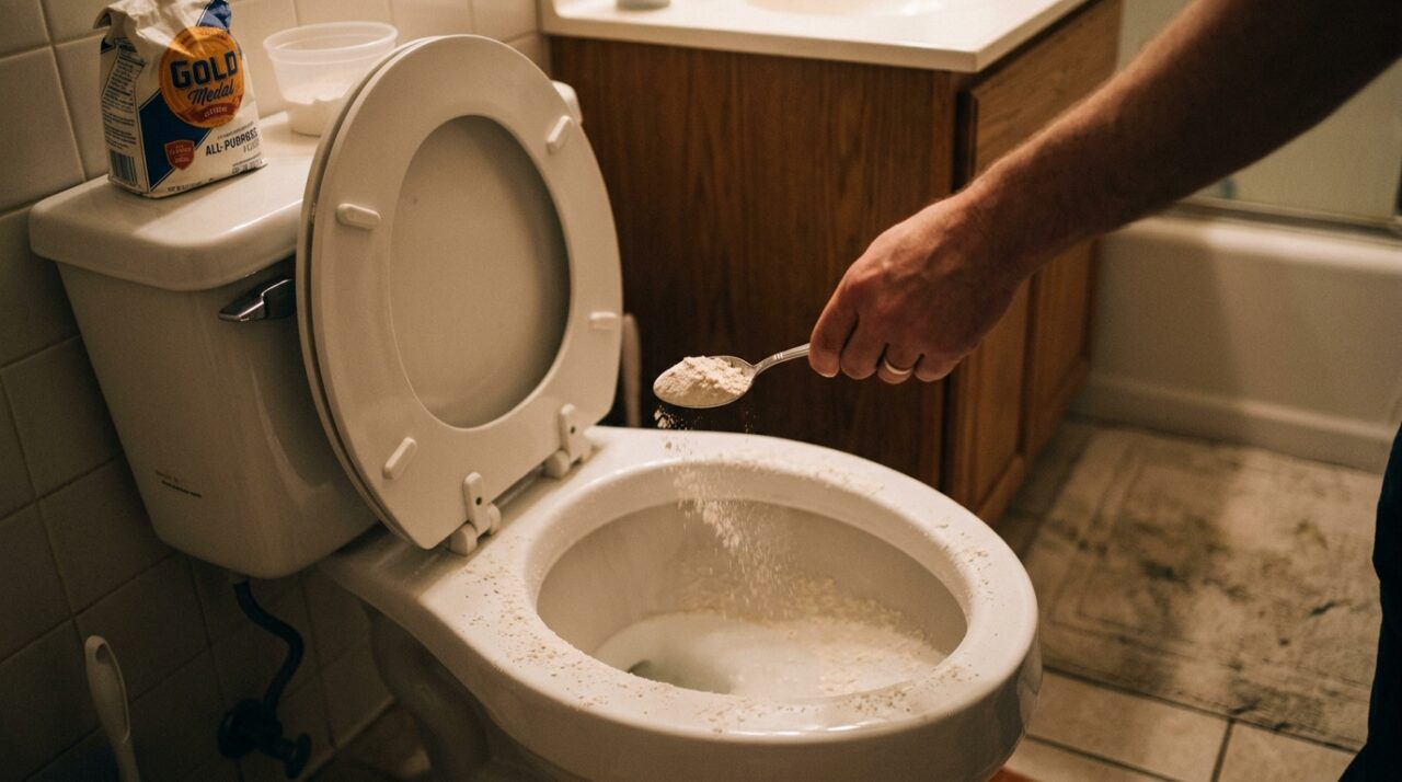 Jogar farinha no vaso sanitário à noite: uma colherada resolve um problema que todo mundo enfrenta