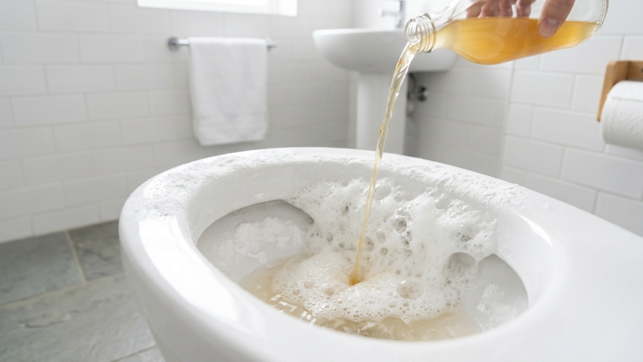 Despejar bicarbonato de sódio e vinagre de maçã no vaso sanitário: para que serve e por que é recomendado