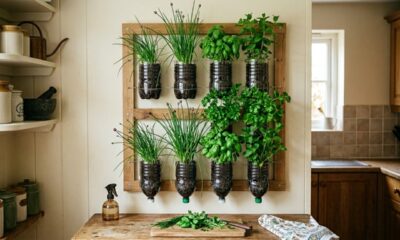 Como plantar temperos na vertical usando garrafa pet e economizar espaço até em cozinha pequena