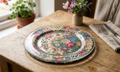 Aprenda 2 formas fáceis de decorar pratos de vidro com chita