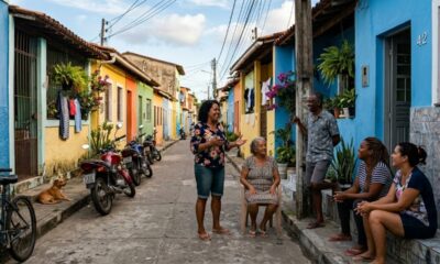 Conversar com vizinhos sem pressa lembra um tempo em que a rua parecia extensão da casa