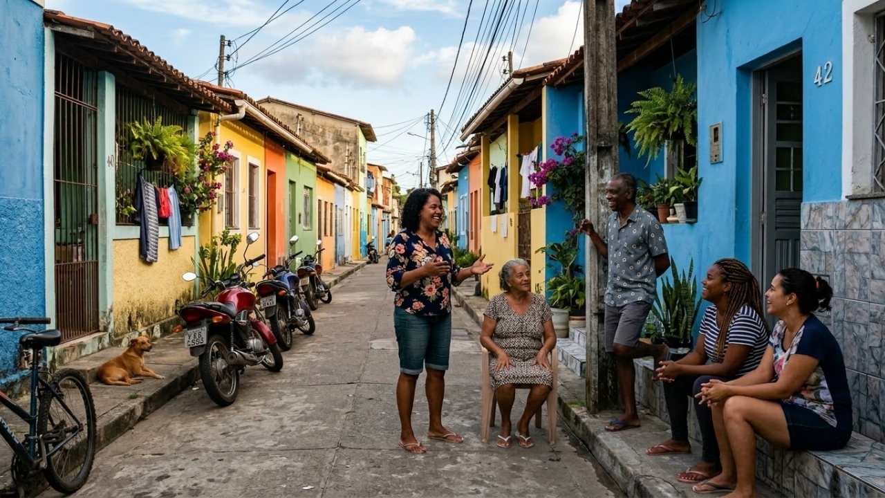 Conversar com vizinhos sem pressa lembra um tempo em que a rua parecia extensão da casa