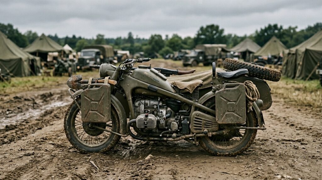 As motocicletas que se tornaram indispensáveis durante a Segunda Guerra Mundial passaram a simbolizar mobilidade e estratégia militar