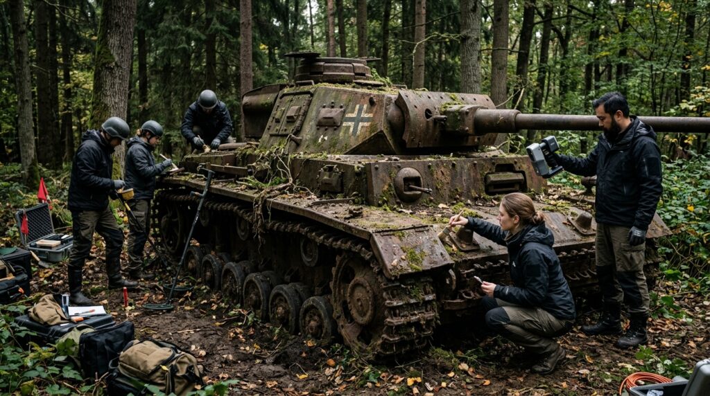 Trabalhadores encontram tanques de guerra na areia e revelam um capítulo esquecido da Segunda Guerra