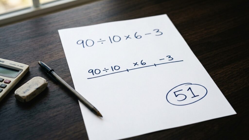 Só os mais atentos resolvem 90 ÷ 10 × 6 − 3 sem cair na pegadinha desse teste de QI que está confundindo muita gente