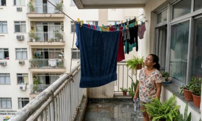 Mulher pendura roupas na varanda do apartamento para secar mais rápido, mas acaba virando briga entre moradores