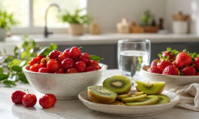Acerola, kiwi e morango entregam vitamina C para a rotina da pele