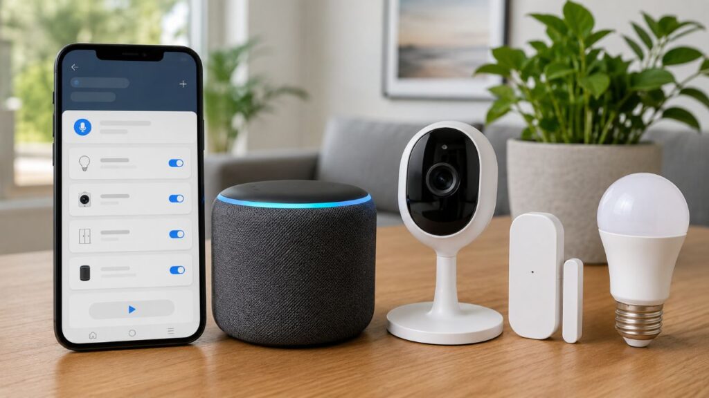 Sensores, câmeras e lâmpadas compatíveis ampliam as ações da rotina de segurança da Alexa