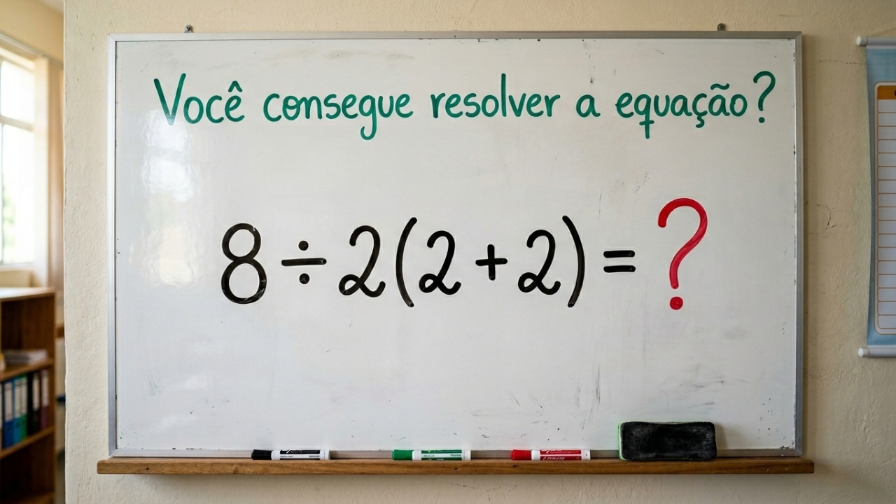 A equação 8 ÷ 2(2+2) divide a internet e 90% das pessoas erram o sinal invisível