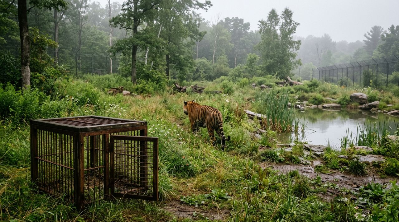 Tigre enjaulado emociona ao trocar sofrimento por liberdade em santuário