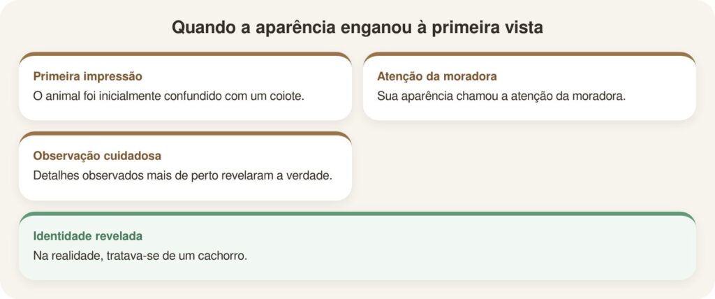 Mulher descobre que o 'coiote' dormindo em seu quintal não era o que parecia