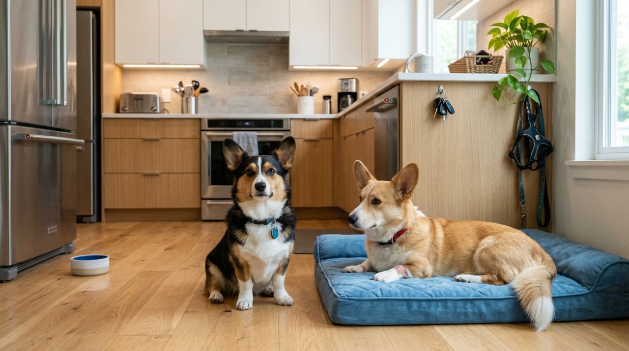 Corgi mal-humorado consola o irmãozinho doente após visita ao veterinário