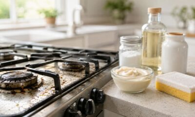 Mistura simples pode ajudar a remover gordura comum da cozinha