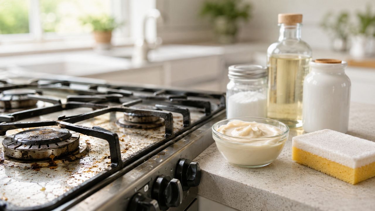 Mistura simples pode ajudar a remover gordura comum da cozinha