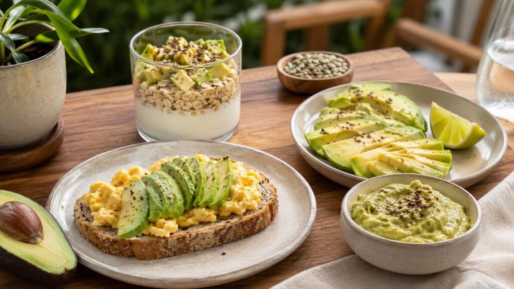 Porções moderadas de abacate combinam com proteínas e cereais integrais