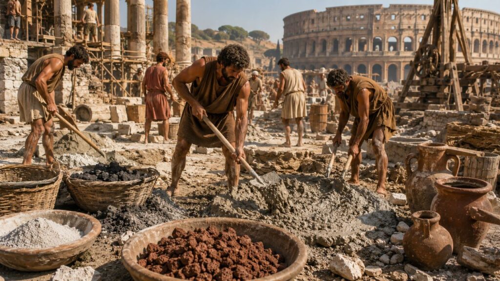 Cal, cinzas vulcânicas e pedras explicam parte da durabilidade romana