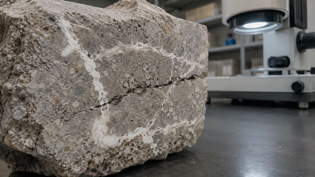 Fragmentos de cal ajudam o concreto romano a fechar pequenas rachaduras ao longo do tempo