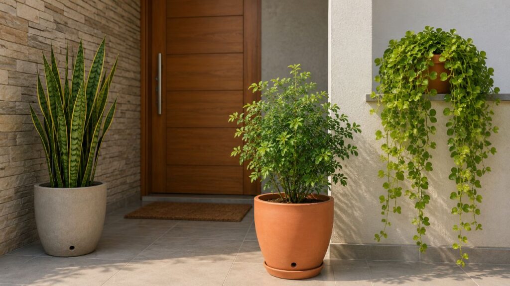 Cada planta precisa de luz, rega e posicionamento adequados para permanecer saudável na entrada da casa