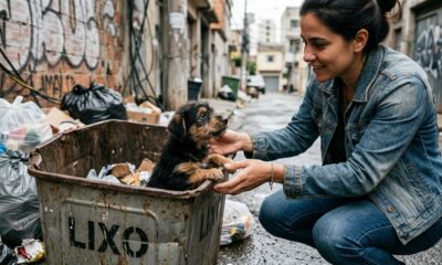 Bebê abandonado em lata de lixo aguarda por alguém que possa salvá-lo