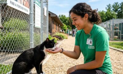 Gato de abrigo dá cabeçada em voluntária enlutada e transforma duas vidas para sempre