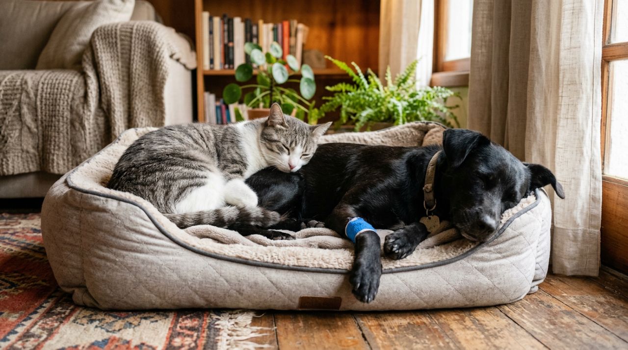 Gato esperou a vida toda por um melhor amigo canino