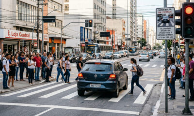 O novo código de trânsito traz uma surpresa: multa de 170 reais para o motorista e 170 reais também para o pedestre