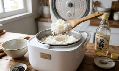 Por que é recomendado cozinhar arroz com um pouco de vinagre