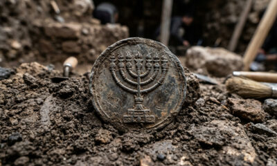 Medalhão raro de 1.300 anos com imagem da menorá é encontrado em Jerusalém