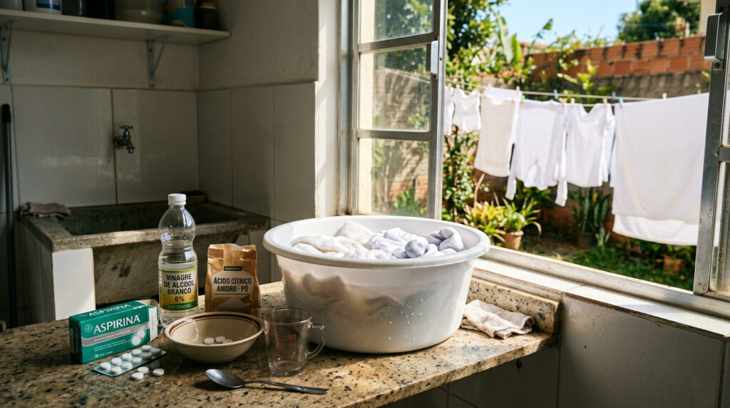 Suas roupas brancas vão ficar brilhando com esse truque barato: um produto que você acha em qualquer farmácia e não custa quase nada