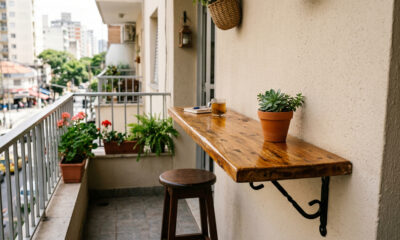 Como fazer um balcão simples para varanda e criar apoio para plantas, café e decoração