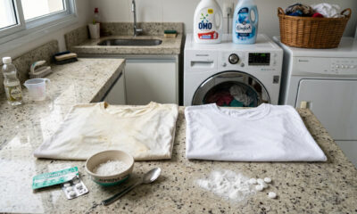Suas roupas brancas vão ficar brilhando com esse truque barato: um produto que você acha em qualquer farmácia e não custa quase nada