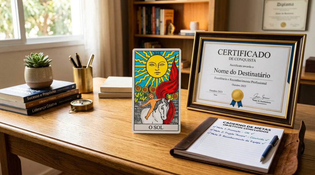 Cartas do tarot que indicam reconhecimento, valorização e vitória após uma fase de esforço