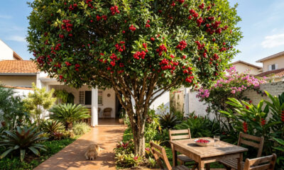 Essa árvore frutífera é ideal para o quintal, dá sombra leve, frutos vermelhos e não exige cuidados complicados