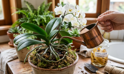 Casca de banana na água: o adubo caseiro que faz orquídeas florescerem mais rápido
