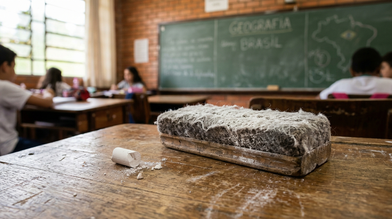 Lembranças da escola antiga mostram como o cheiro de giz fazia parte da rotina da sala