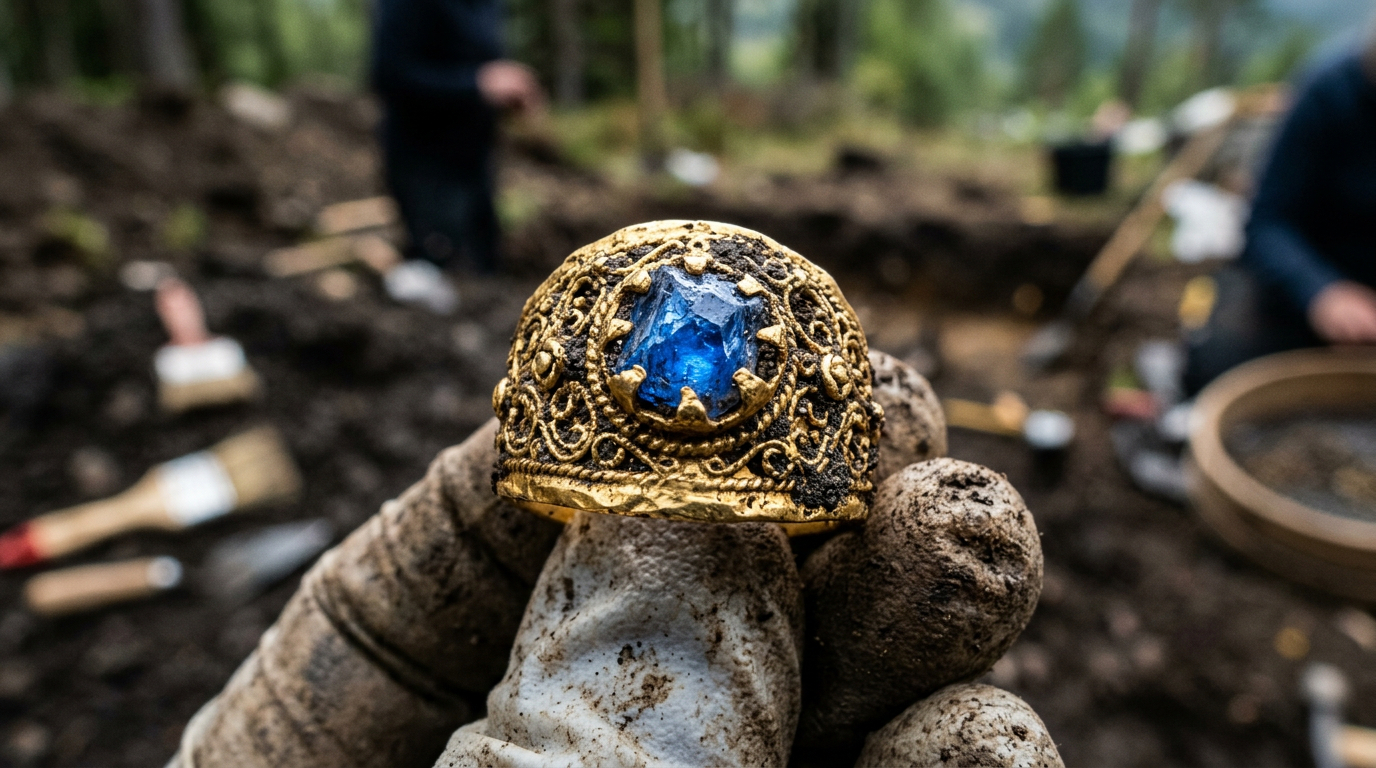 Anel medieval encontrado na Noruega revela antigas crenças sobre proteção divina