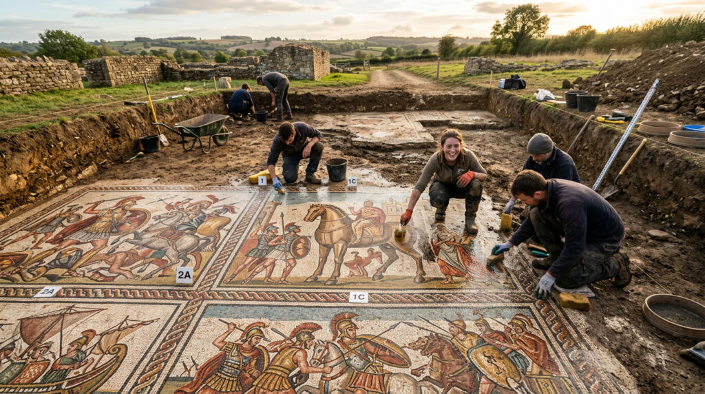 Mosaico romano de 1.700 anos revela versão pouco conhecida da história de Aquiles e Heitor