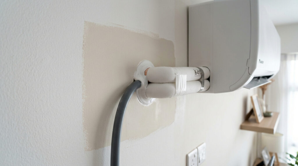 Parede com falhas após instalação do ar-condicionado pode ganhar aparência renovada