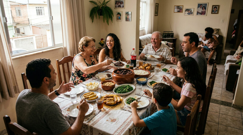 Lembranças da infância mostram como o almoço de domingo fazia a família ficar mais próxima