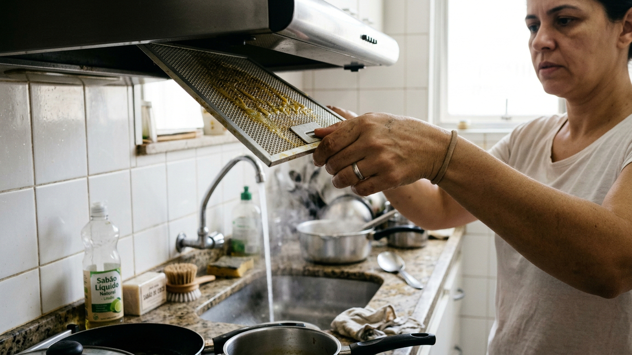 A técnica das diaristas profissionais para tirar gordura do exaustor sem produtos químicos