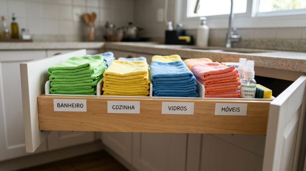Poucas pessoas sabem: a cor dos panos de microfibra é mais importante do que você imagina
