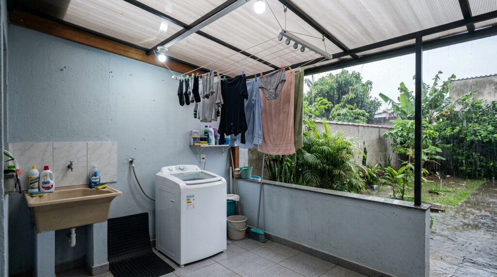 Como cobrir área de serviço com estrutura leve e sem investir em uma obra pesada