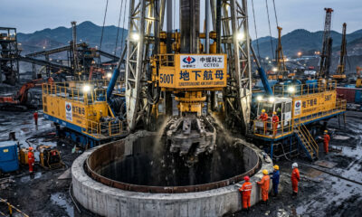 A China está perfurando um poço de 1 quilômetro de profundidade com um "porta-aviões subterrâneo" de 500 toneladas para encontrar minerais